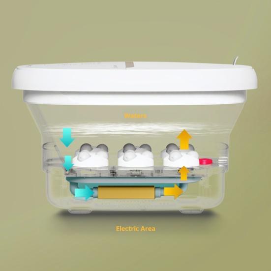 Складная ванна для ног с подогревом, красным светом, функцией таймера, контролем температуры, компактный размер, массажер для снятия стресса