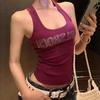 Женский топ-майка Spicy Girl со стразами и открытой спиной, со встроенными чашечками