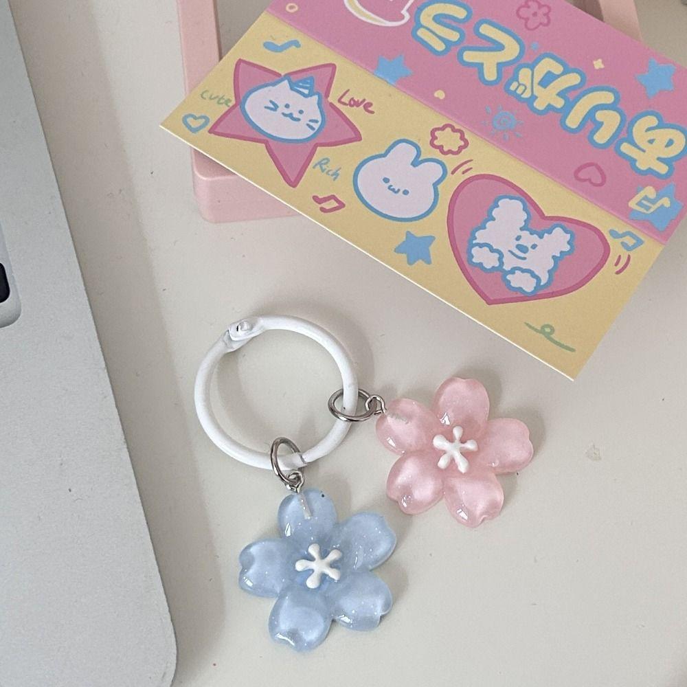 Cherry Blossom Jelly Sakura Pendant Keyring Simulated Translucent Flower Doll Pendant Girls