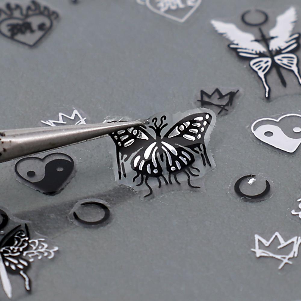 1PCS Dark Butterfly Nail Art Stickers