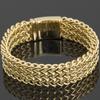 Роскошный браслет цвета желтого золота для мужчин шириной 18 мм из нержавеющей стали, мужские браслеты на руку, металлические ювелирные изделия, подарки для парня и парня