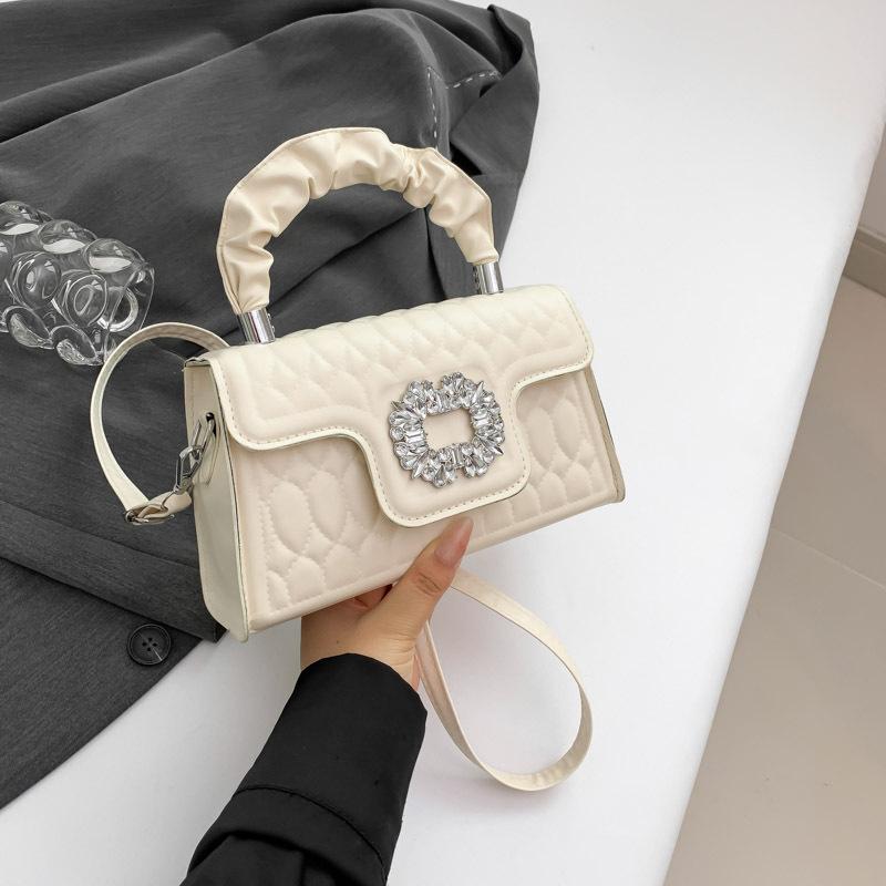 Женская сумка, сумка-мессенджер через плечо с текстурой в иностранном стиле, модная и повседневная маленькая квадратная сумка 2024 года, новая летняя простая сумка