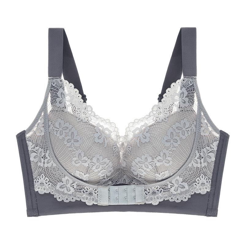 Бюстгальтеры с застежкой спереди, женский регулируемый большой бюстгальтер без косточек, собранный в бюстгальтер, кружевной сексуальный бюстгальтер