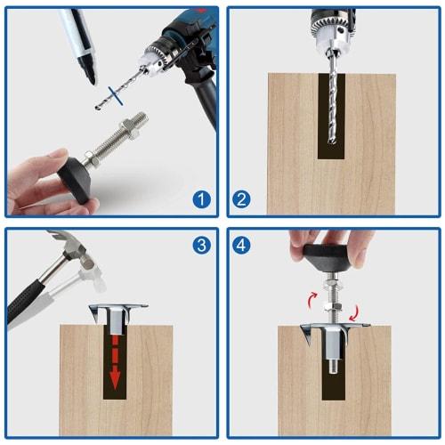 MEAPUXIN Furniture Feet, Fixed Feet, Furniture Fixed Leg Protection, Replacement Leg, Extension Feet, Leveling Foot, Adjustable Bolt, 2 Pieces, Leveli