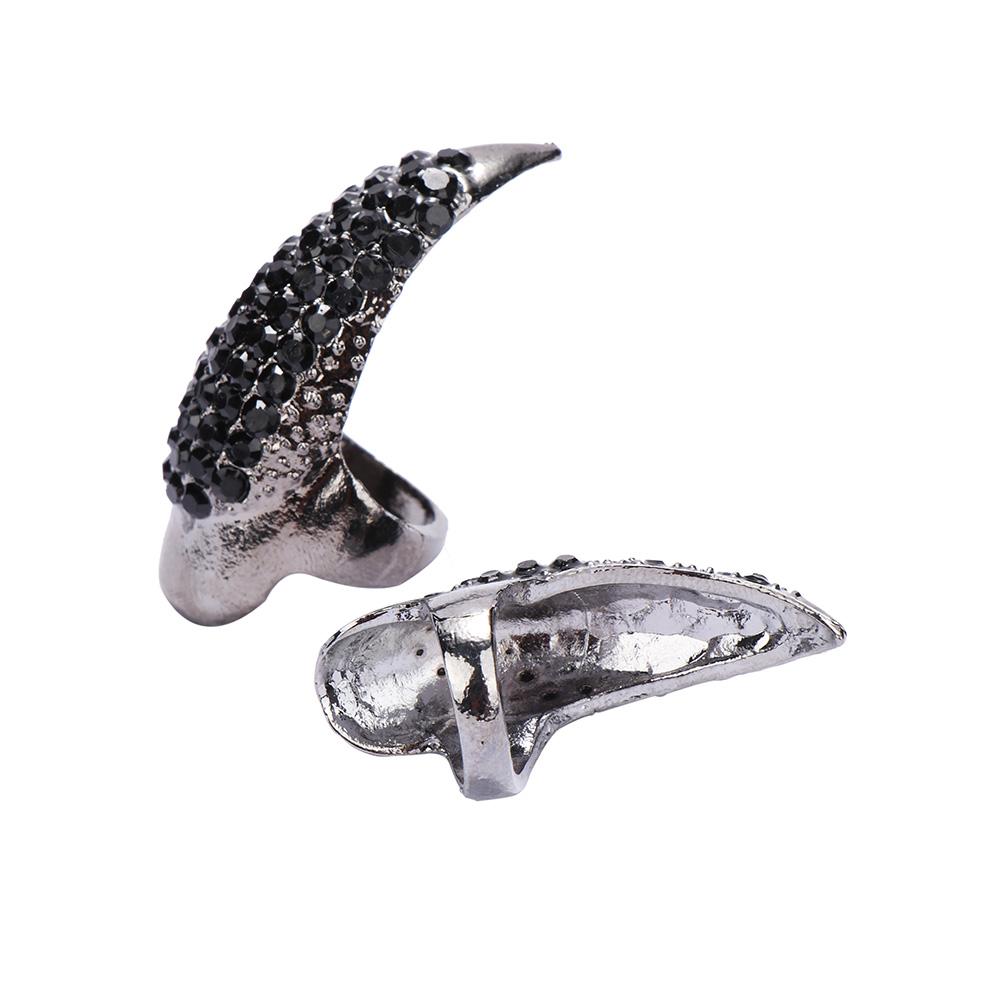 Cool Rock New Brand Crystal Rhinestones Eagle Claw Hook Ring Exquisite Gothic Punk Finger Nail
