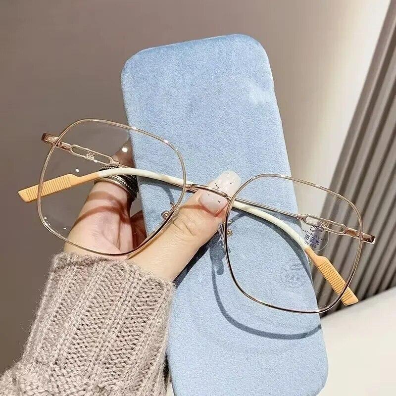Роскошные квадратные женские очки для близорукости, унисекс, анти-синий свет, минус очки, оптические очки по рецепту, очки для короткого зрения