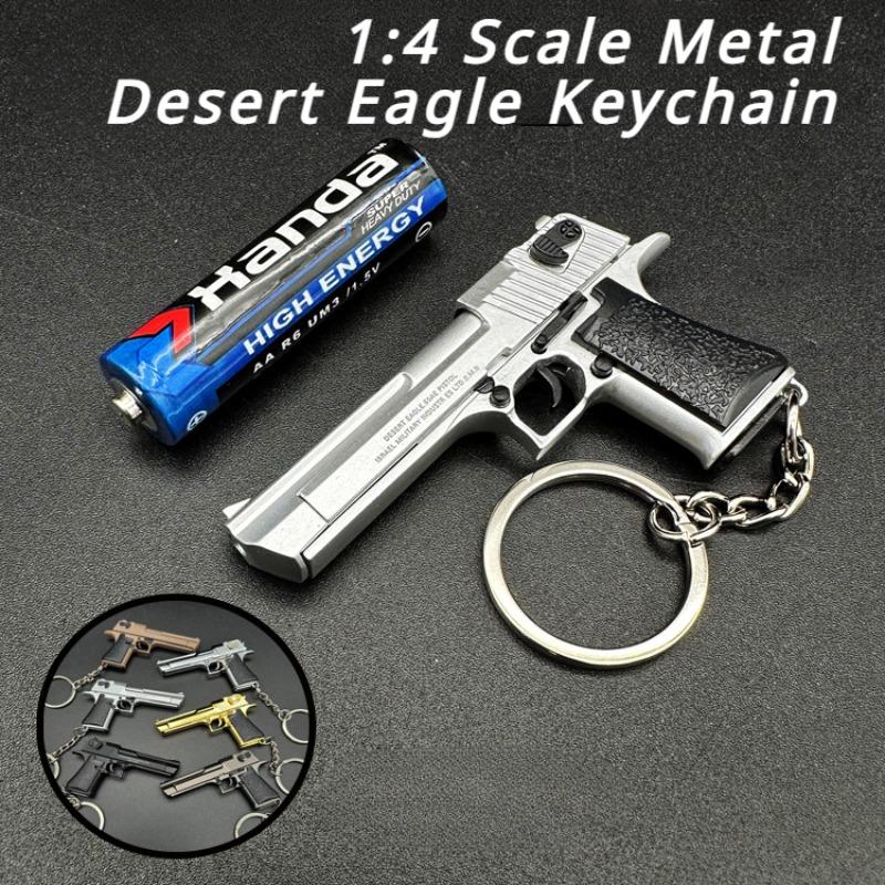 1:4 Металлический игрушечный пистолет Desert Eagle, модель мини-сплавного брелока, реальный вид, коллекция Pubg Prop, креативная подвесная подарочная игрушка для мальчиков и взрослых