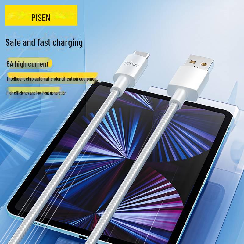 Кабель данных PISEN Type-C: Сверхбыстрая зарядка 100 Вт и 66 Вт для устройств Xiaomi, Vivo и Android