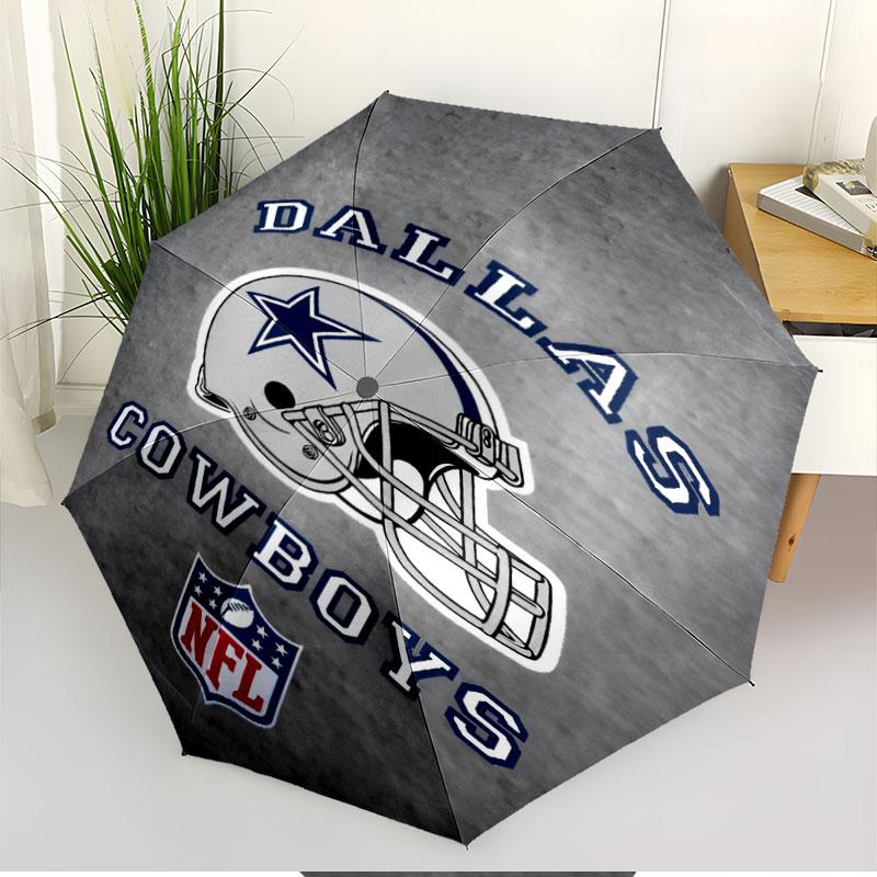 Dallas Cowboys Print Automatic Open Close Umbrella, Portable Foldable Umbrella, for Outdoor Commute Camping Trip, Ideal Birthday Gift