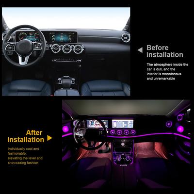 Для Mercedes Benz E-Class W213 E200 E220d 2016-2025 Светодиодный турбинный дефлектор 64 цвета Выход Турбо Подсветка салона Внутренний воздуховод