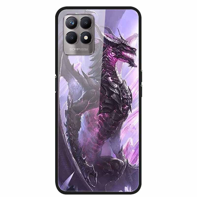 Чехол для Realme 8i Закаленное Стекло Жесткий Прозрачный Чехол для Телефона Для OPPO Realme 8i RMX3151 Realme 7 Pro Животные Волк Ударопрочный Чехол