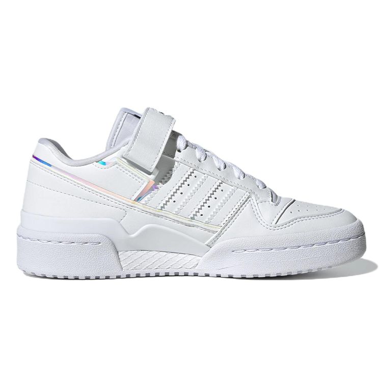 Adidas Forum J Белые переливающиеся детские кроссовки Cloud-White Core-Black GY9249