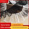 6CM Polka Dot 3D Lace Pleated Tulle Hair Accessory Skirt Hem Ruffle Edge Lolita Trim.