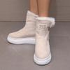 Chunky Platform Wedge Heel Furry Ankle Boots Women 2025 Winter Side Zip Thick Bottom Fluffy Fur Snow Boots Warm Plush Suede Shoe