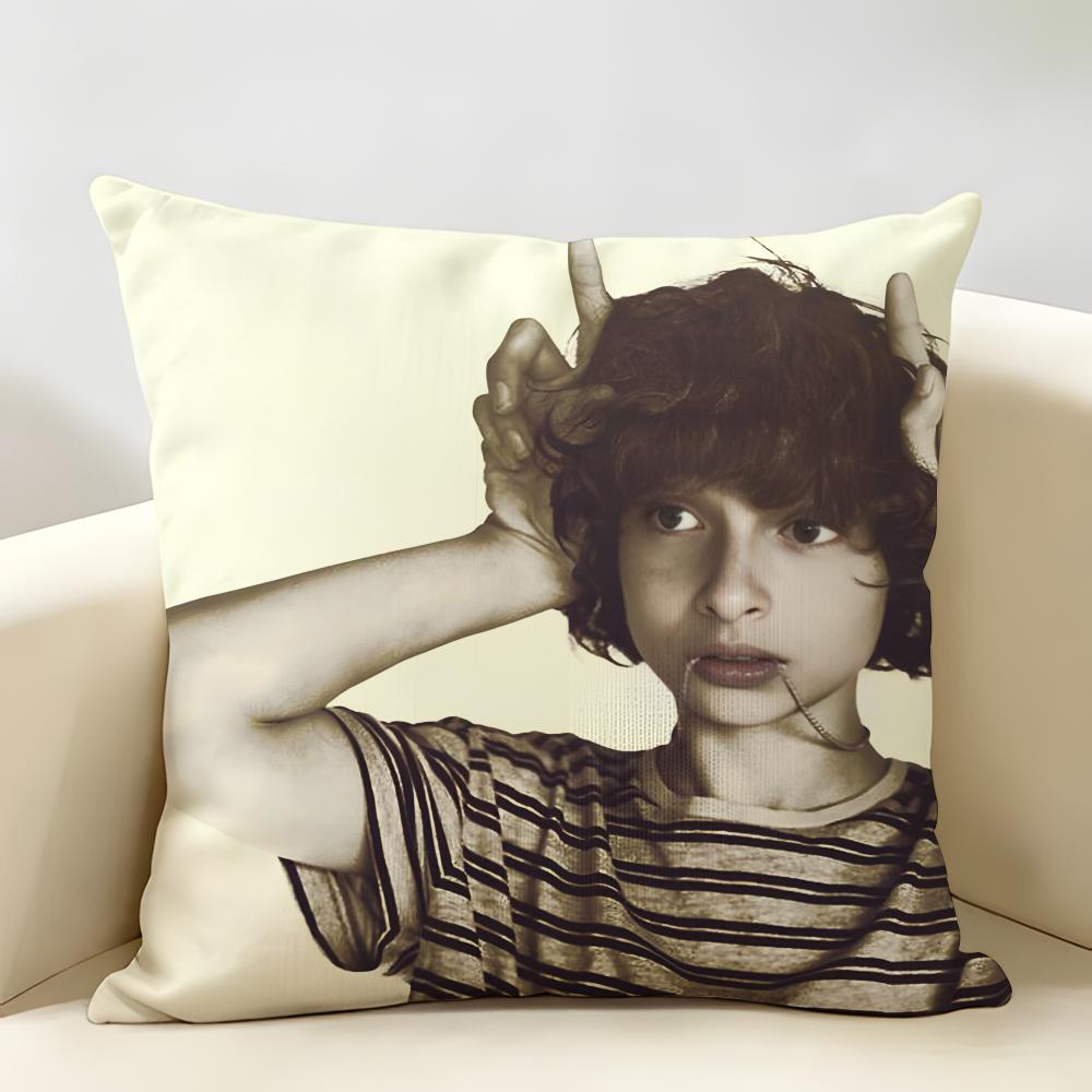 Actor FFinn WWolfhard Cushion Cover Natural Linen Organic Fabric DoubleSided Printing Room Sofa Decor Pillow Case
