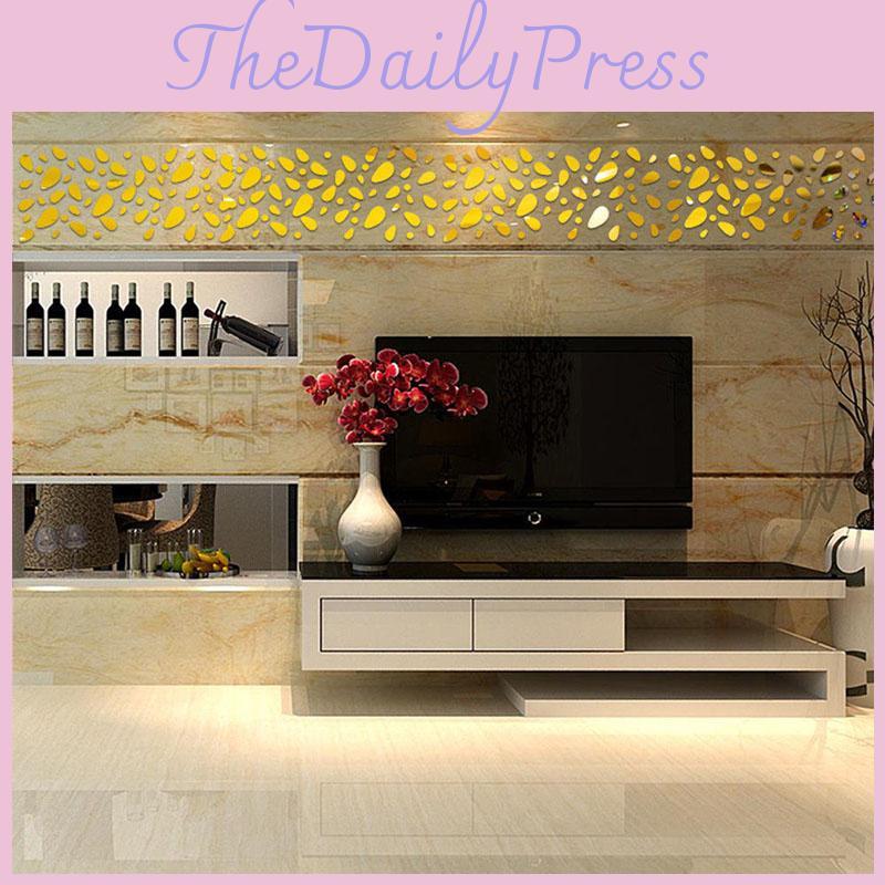 Роскошный набор из 12 зеркальных виниловых наклеек на стену для уникального домашнего декора и искусства