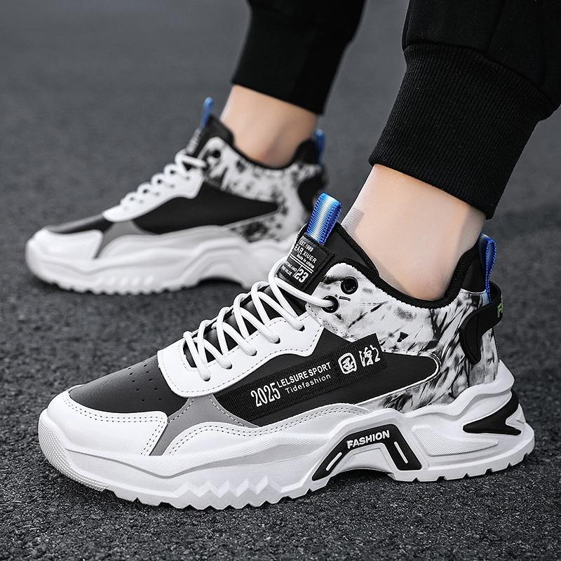 Мода 2025 Роскошные мужские вулканизированные туфли Летние повседневные кроссовки для мужчин Уличные беговые Платформа Дизайнерские для скейтборда Tenis Masculino