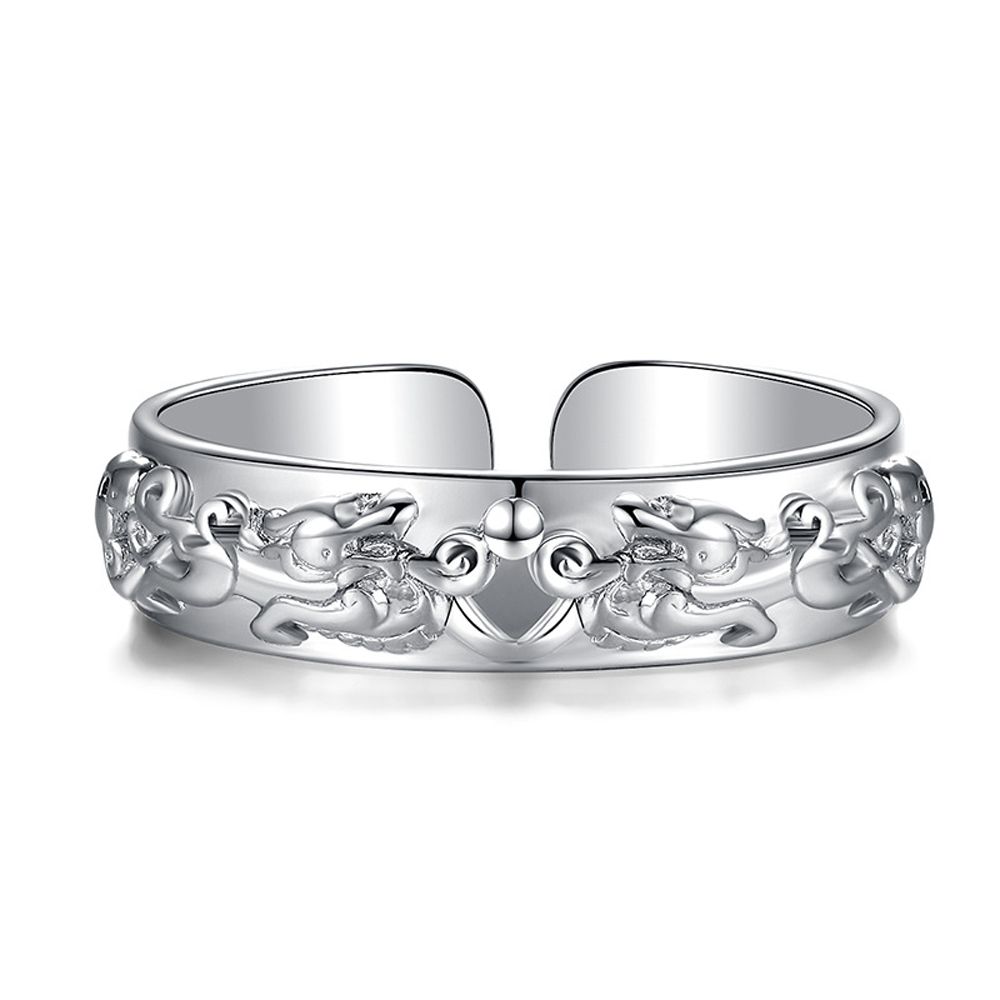 Удача Привлечение Богатства Для Женщин Серебряный Открытый Палец Кольцо Мужское Кольцо Фэн-Шуй Модные Украшения