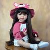 BZDOLL Реалистичная кукла Reborn для маленьких девочек, полностью силиконовая кукла с длинными волосами, 55 см, 22 дюйма, принцесса для малышей Bebe