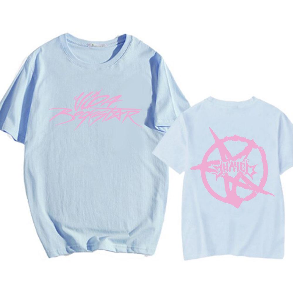 Футболка Jhayco VIDA ROCKSTAR с круглым вырезом, повседневная мужская/женская, летняя, высококачественная, мягкая, хлопковая футболка