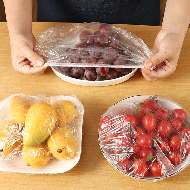 100 шт. многоразовые чехлы для хранения пищевых продуктов, сумки для чаши, эластичная пластина, силиконовая крышка, кухонная пластиковая крышка для фруктов, уплотнение для сохранения свежести