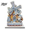 Rustic Xmas Party Ornaments Christmas Windmill Wooden Ornament, Decorative Craft with Rotating Handmade Atmosphere Props Blades, Figurine for Holiday