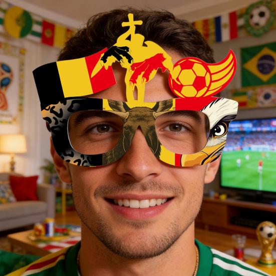 2026 Football Game Glasses Novelty Soccer Themed Party Eyeglasses National Flag Eyewear for Sports Party Favors Photo Props