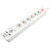 Multiprise - TM ELECTRON - TMUAD306 - 6 Prises Schuko - 2 Ports USB - Interrupteur Sécurisé