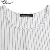 Celmia Весна-лето женская мода полосатое хлопковое платье-майка без рукавов с круглым вырезом плиссированные повседневные свободные длинные платья плюс размер Kleid