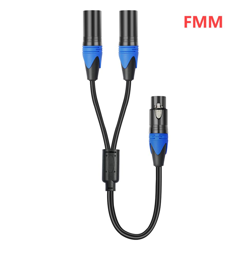 1-5pcs 50cm Female To 2 Male XLR Y Cable Microphone Splitter Cord Audio Micphone Cable Adapter for Amplifier Microphone Mixer