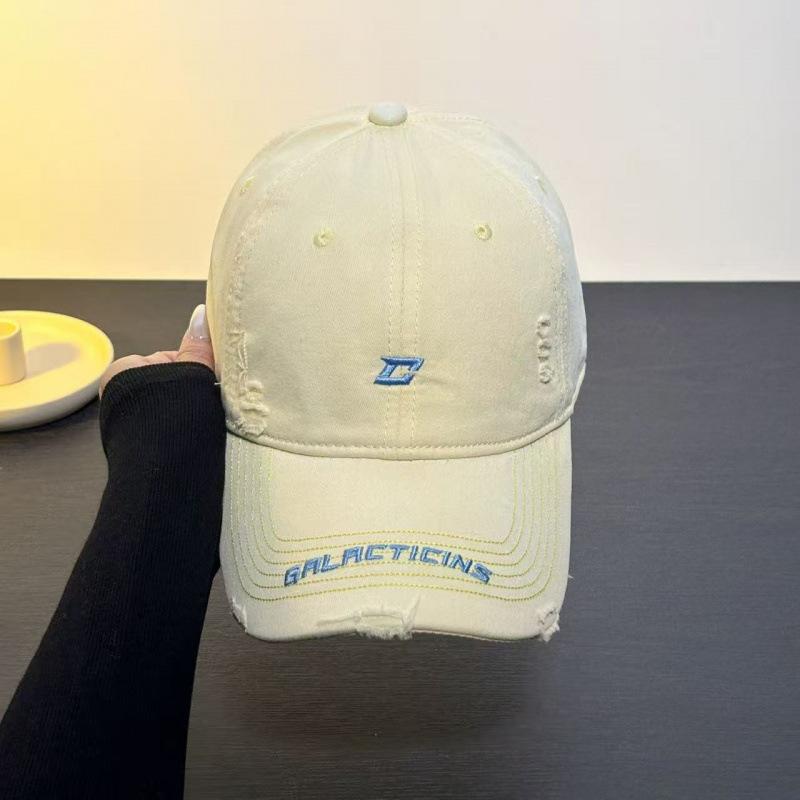 Spring And Summer Edging Ripped Embroidery Letters Baseball Cap Female Simple Fashion Versatile Hat Cap Male
