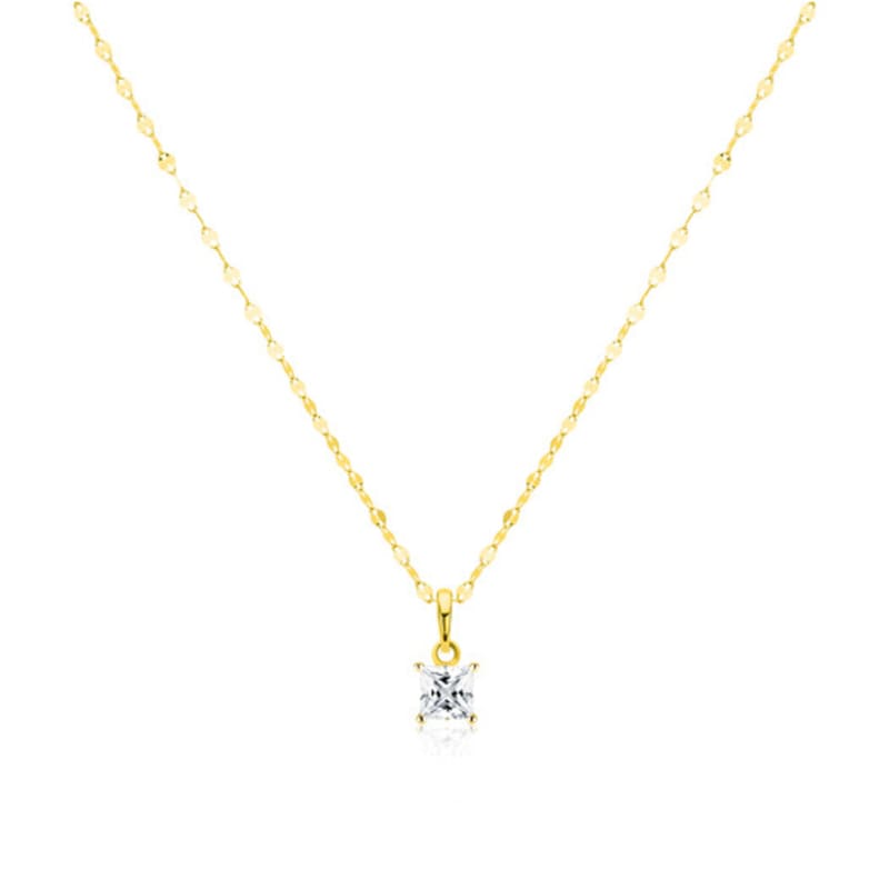 Prestige.J Solitaire Veil Pendant(18k necklace+14k pendant 2piece)