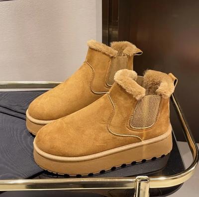 Осенне-зимние бархатные нескользящие теплые зимние сапоги для женщин, новые дизайнерские повседневные сапоги с мягкой подошвой и увеличенной платформой, женская обувь