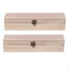 2Pcs Plain Rectangle Wooden Box Jewelery Storage Case With Locking Clasp