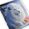 Алмазная живопись Новые поступления Белоснежный лев Diy Полный квадратный круглый дрель Стразы Вышивка Зимний пейзаж Животные Мозаика Наборы для вышивки крестом