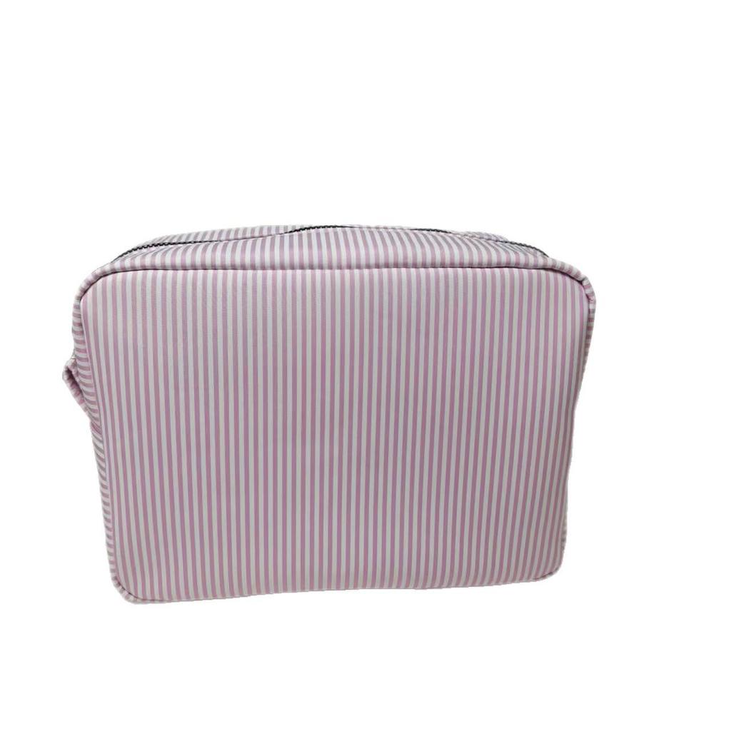 Large-Capacity Striped Makeup Bag: Indian Clutch for Convenient Travel and Outings