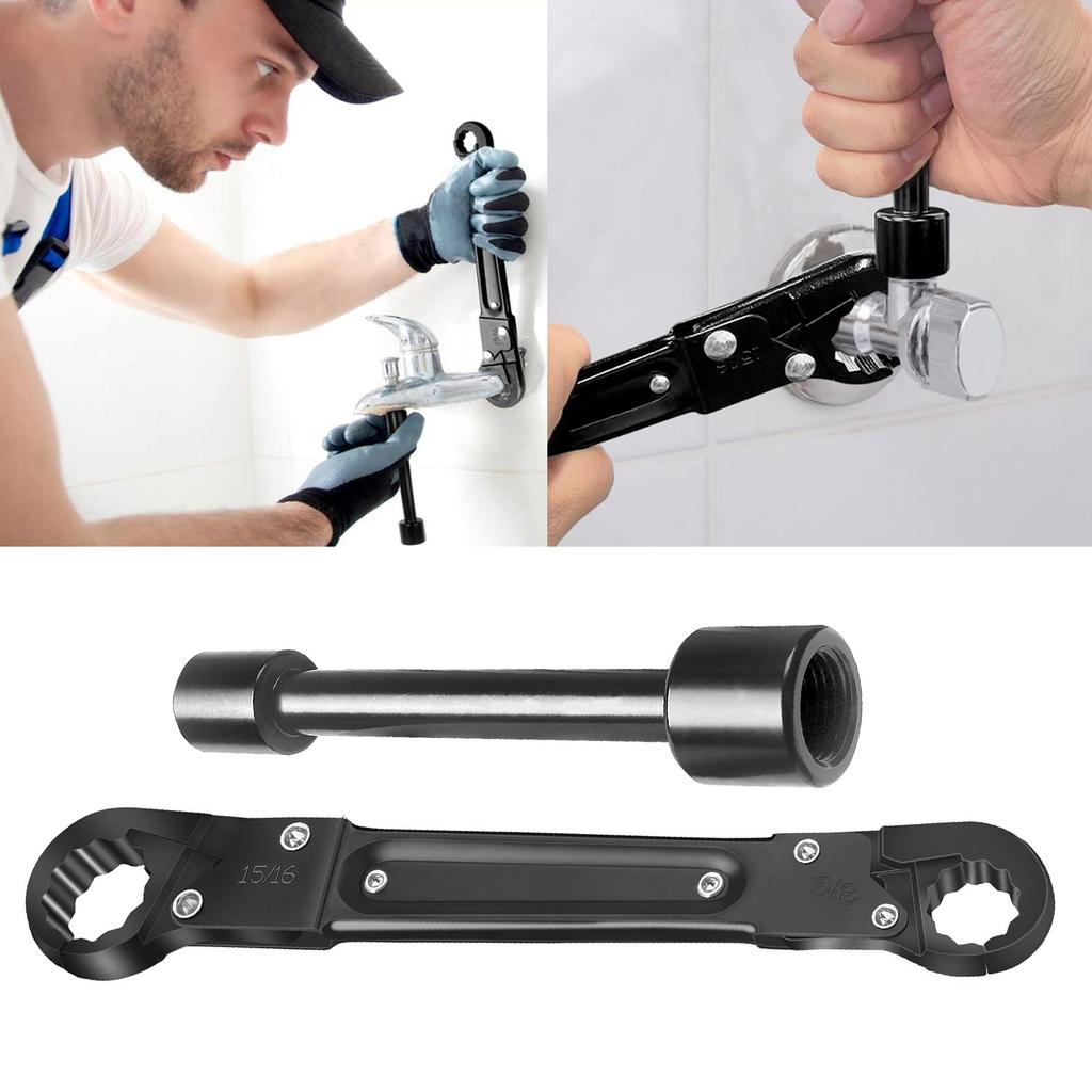 Angle Stop Removal Tool Angle Stop Wrench Kit for Compression Rings Removal Tool Plumbing Wrench for Professional