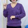 Женский трикотажный свитер с V-образным вырезом Осень/Зима Свободный крой Вязаный пуловер с 3D цветком