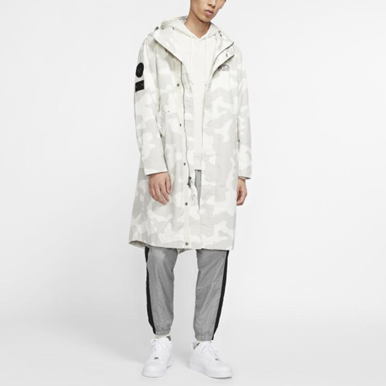 Nike Sportswear Camouflage Print Mid-Length Hooded Windbreaker Jacket Men Outerwear White CK2537-072