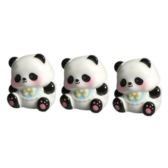 3 Pcs Mini Panda Figurines, Cute Resin Panda Fairy Garden Accessories, Cartoon Tiny Animals Cake Topper for DIY Craft, Aquarium, Car