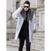 Zipper Men Fur Coat Autumn Winter Jacket Long Sleeve Warm Fur Black Parkas Bontjas Furry Shaggy Outerwear