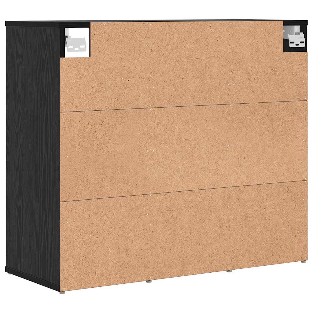 Shoe Cabinet with Shelf Black Oak Effect 77.5 x 30 x 67 cm