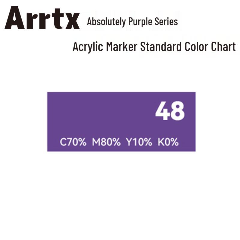 Arrtx Ataishi Акриловый маркер с мягким наконечником, 1 шт., Абсолютно фиолетовый, Стиль A/B, 30 цветов, Водонепроницаемый, Быстросохнущий, Непрозрачный.