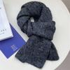 Korean Version Ins Colorful Knitted Scarf for Women Winter Wool Solid Color Student Warm Woolen Scarf for Male Couple
