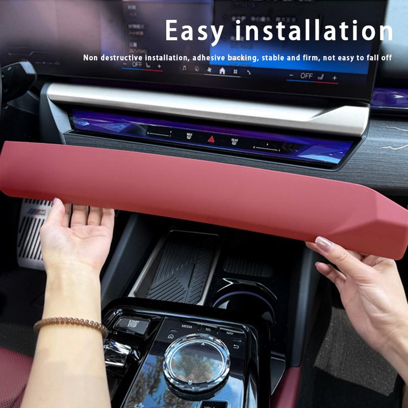 ABS Carbon Fiber Car Center Control Navigation Screen Lower Trim Strip Decorative Panel Cover For BMW 5 Series G60 2024-2025