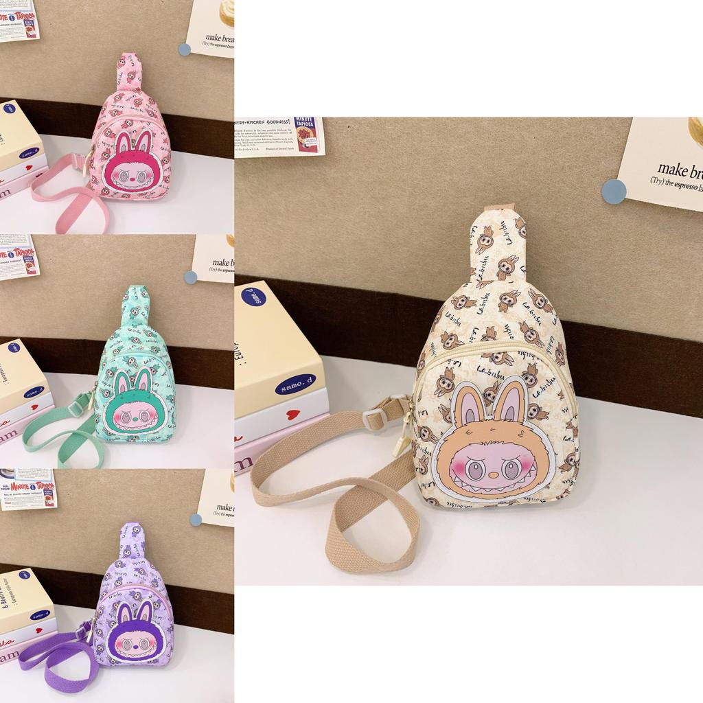 Cartoon Kids Waist Pack Crossbody Bag Lightweight Nylon For Preschool Boys Girls Everyday Use Kindergarten Essentials