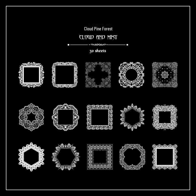 Декоративные наклейки из ПЭТ с кружевным узором для самостоятельного изготовления коллажей и справочников