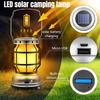 Солнечный фонарь Водонепроницаемый походный фонарь Перезаряжаемый походный свет с аварийным блоком питания Мерцающее пламя Подвесной светодиодный светильник