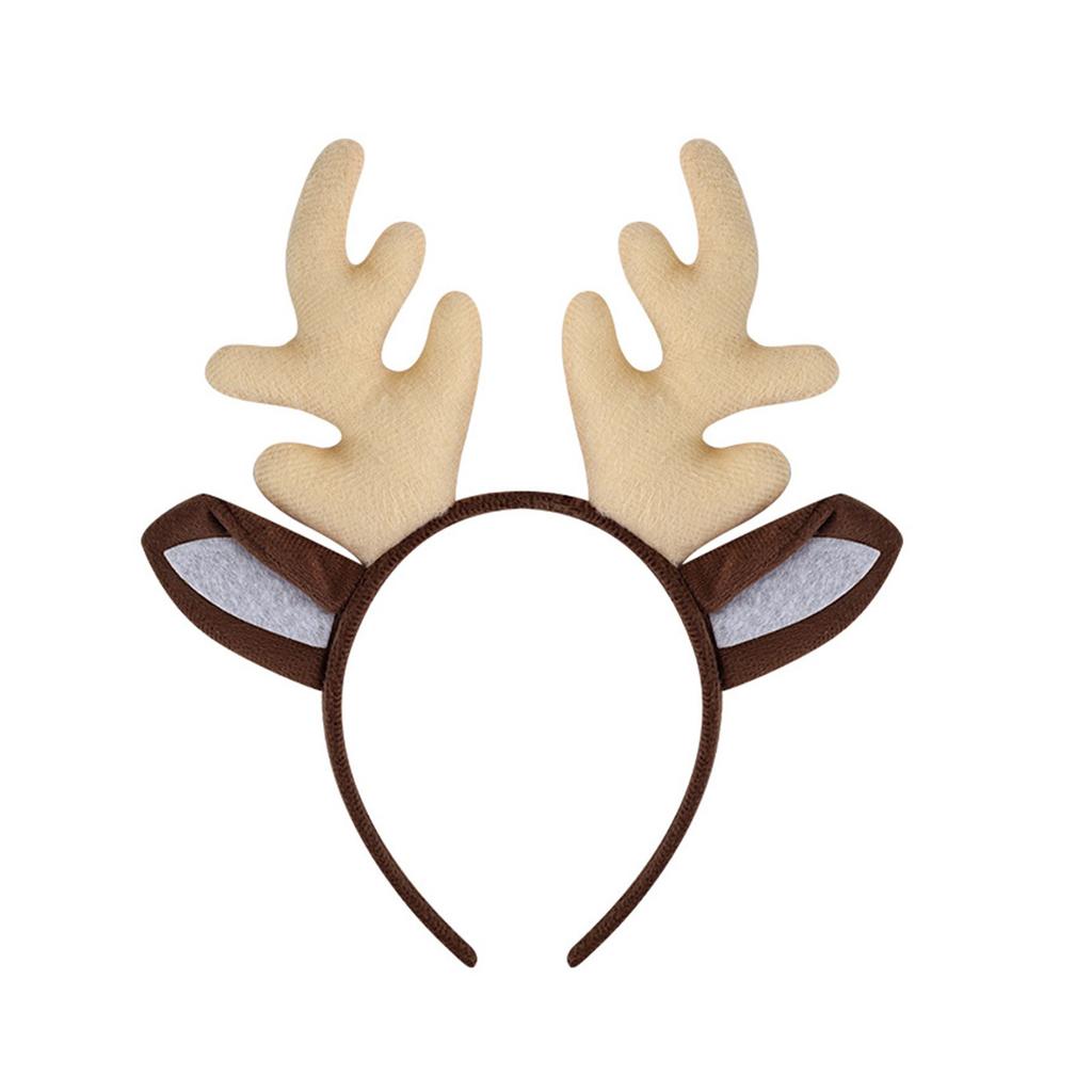 Рождественский ободок с оленьими рогами, регулируемый праздничный аксессуар для волос, праздничный головной убор для женщин и детей