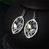 Chic Engagement Wedding Jewelry Leaf Rainbow Moonstone Earrings Multi-Gemstone Ear Stud Dangle